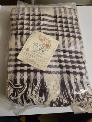 Faribault Woollen Mills Merino Wool Afghan Throw Plaid 50x70 NEW FREE SHIPPING