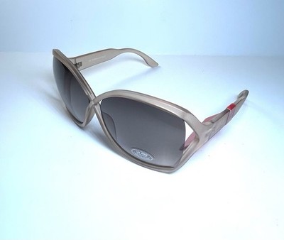 NEW BOB MACKIE Light Peach Beige Oversized Classic 55006x Sunglasses + Case