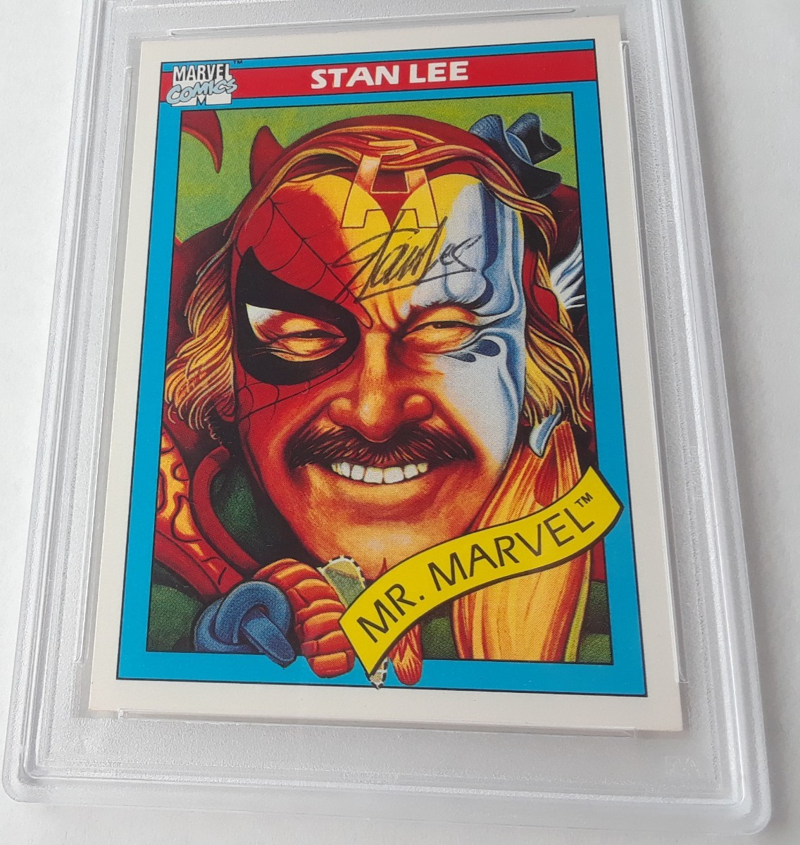 1990 Marvel Universe STAN LEE Mr. Marvel #161 PSA MINT 9 & SIGNED AUTO 9 view 4