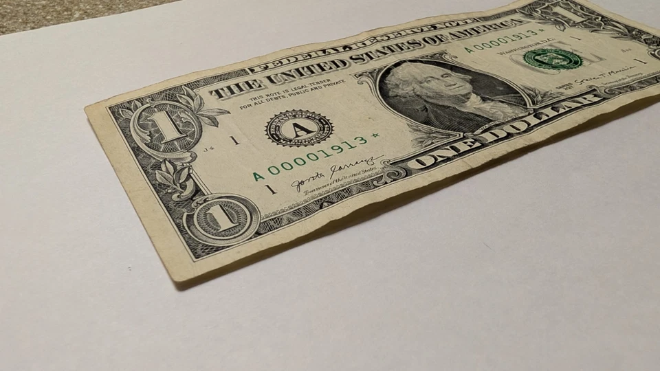 A00001913* Low Serial Number - $1.00 Star Note - Series 2017  - Image 3 of 4