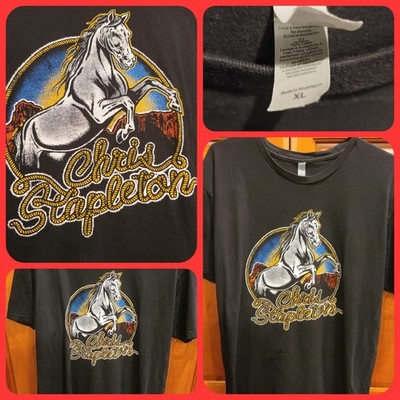 Chris Stapleton White Bronco Horse Graphic Band Tee Country Soul Bluegrass XL
