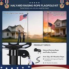 AplusChoice 20ft 13 Gauge Sectional Flag Pole Kit w/  Light US Flag Gold Eagle — photo 8