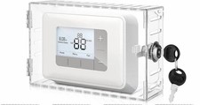 Caja de bloqueo de termostato Wenqik con llave, cubierta de termostato grande transparente en pared, protector