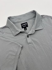 Cuts Clothing Polo Shirt Men's Large Grey Stretch Curved Hem Pima Cotton Blend