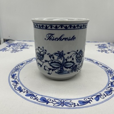 Triptis Zwiebelmuster Porzellan Fischreste Vorratsdose Fischtopf HB 12,5 x 12 cm