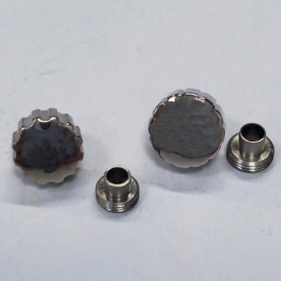 For Omega Seamaster Watch 6.5MM 7.0MM Locking Handle Crowns With Tube Silver