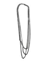 Multiple Chain Link Silver Plated Necklace 17” Not Marked