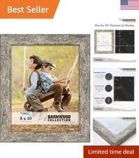 Rustic 8x10 Brown Oak Picture Frame - Table Top & Wall Mount Elegance