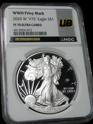 2020 WWII Privy Mark American Eagle Proof Silver PF-70 Cameo NGC Coin --- #507C