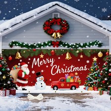 Christmas Garage Door Cover 6.5X16ft Christmas Garage Door Decorations Large ...