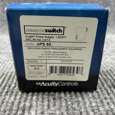 Acuity Controls NPS 80 nLight Power Supply 120/277 Plenum CAT-5 Sensor Switch