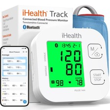 iHealth Track Smart Upper Arm Blood Pressure Monitor with Wide Range Cuff that