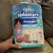 Pampers Splashers Swim Diapers Size 5 Unisex Multicolor 17 Count