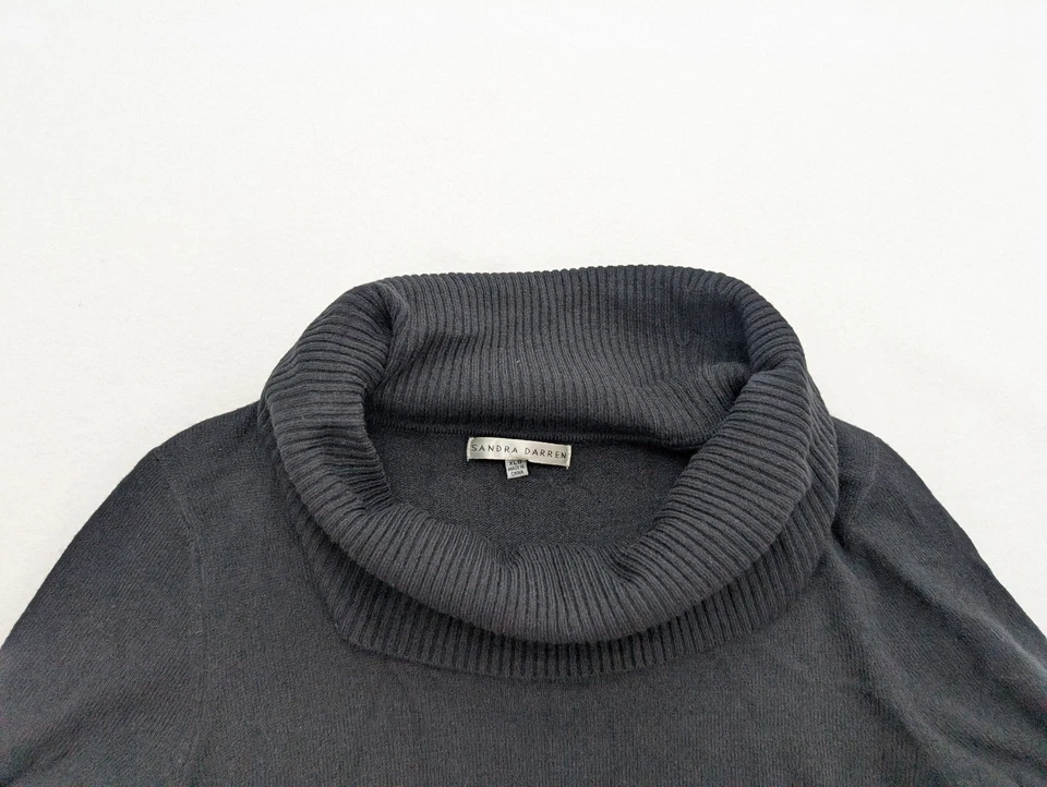 Vestido suéter Sandra Darren para mujer talla XL negro cuello capucha clásico Foto 3 de 4