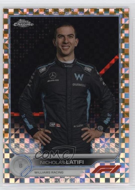 2022 Chrome Formula 1 Gold Checker Flag Refractor 31/50 Nicholas Latifi #51 pj5
