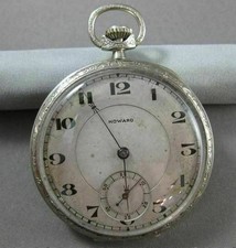 ANTIQUE 14KT WHITE GOLD FILIGREE HOWARD POCKET WATCH FROM LATE 1800'S 17579