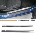 Sliver for Chevy Camaro 17+ Door Scuff Sill Guard Cover Step Protect Accessories