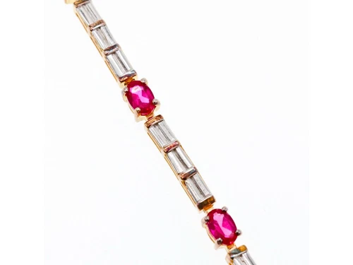 VALENTINO BRACCIALE ARGENTO 925 PLACCATO ORO SPINELLO E ZIRCONI MISURA 7 5 IN