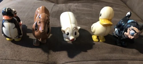 Set Of 5 Vintage Collectible Marx Ramp Walker 1960’s Toys Pre-owned With Wear