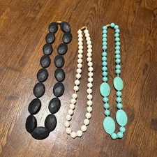 3 Beautiful CHEW BEADS brand Silicone NECKLACE Chic Statement baby autism 
