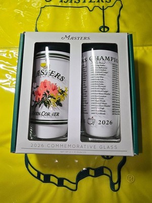 2026 MASTERS Commemorative Glass Set 15oz Limited Edition Augusta National Golf