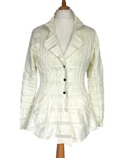 Babette Cream Crush-pleated Jacket Size Medium