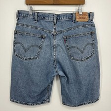 Levi's Denim Shorts Men's 38 Blue 505 Regular Fit Vintage Y2K Zip Fly Cotton