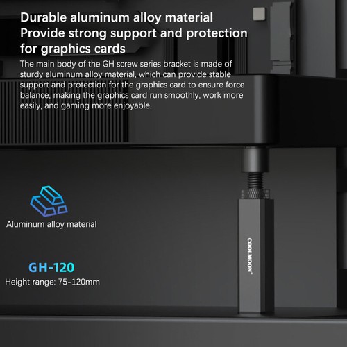 50-120mm Graphics Card Holder Video Card Holder Vertical Bracket Aluminum Alloy - Afbeelding 11 van 18