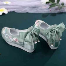 Hanfu Women Chinese Traditional Ancient Heighten Flat Shoes Embroidery Shoes