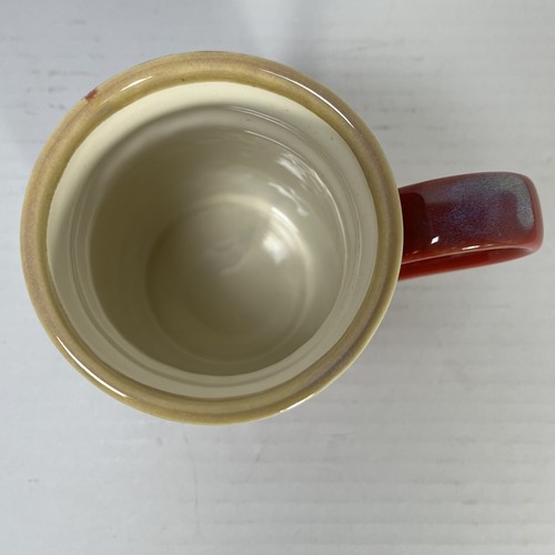 Cracker Barrel Nana Becher groß rot und hellbraun Steinzeug geprägt 16 Unzen Kaffeetasse - Bild 7 von 8