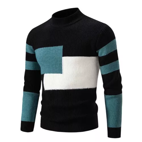 Men's New and Winter Casual Warm Neck Sweater Knit Pullover Autumn Tops Sweater - Picture 34 of 41