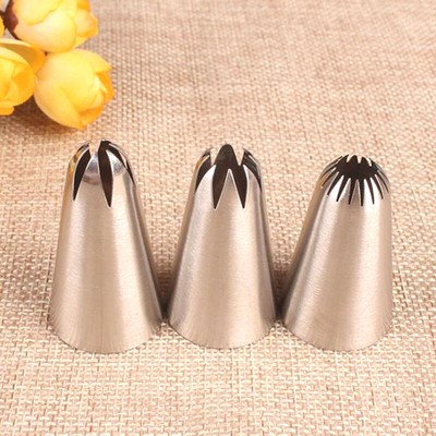 3PCs Cream Cake Icing Piping Cupcake Nozzles Pastry Tips Fondant Cake DecorL'yg
