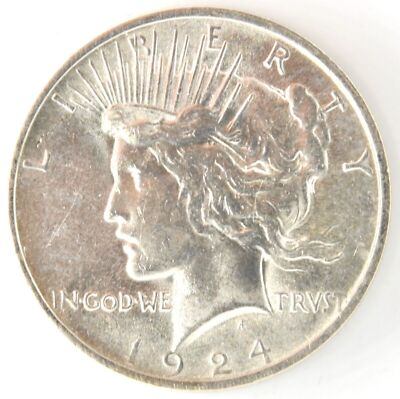 1924 Peace Dollar US 90% Silver $1 Coin Philadelphia Mint BU | eBay