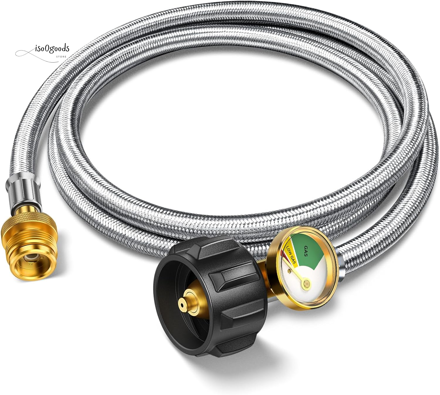 6FT Propane Hose Adapter 1Lb to 20Lb with Gauge, Propane Tank Adapter Hose 20 Lb