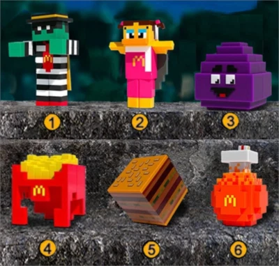 6 figurines collector MINECRAFT Happy meal McDonald's Mcdo NEUF 2025 - Photo 1/4