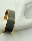 Monet Bracelet Gray Gold Enamel Bangle Costume Jewelry Signed Vintage Designer