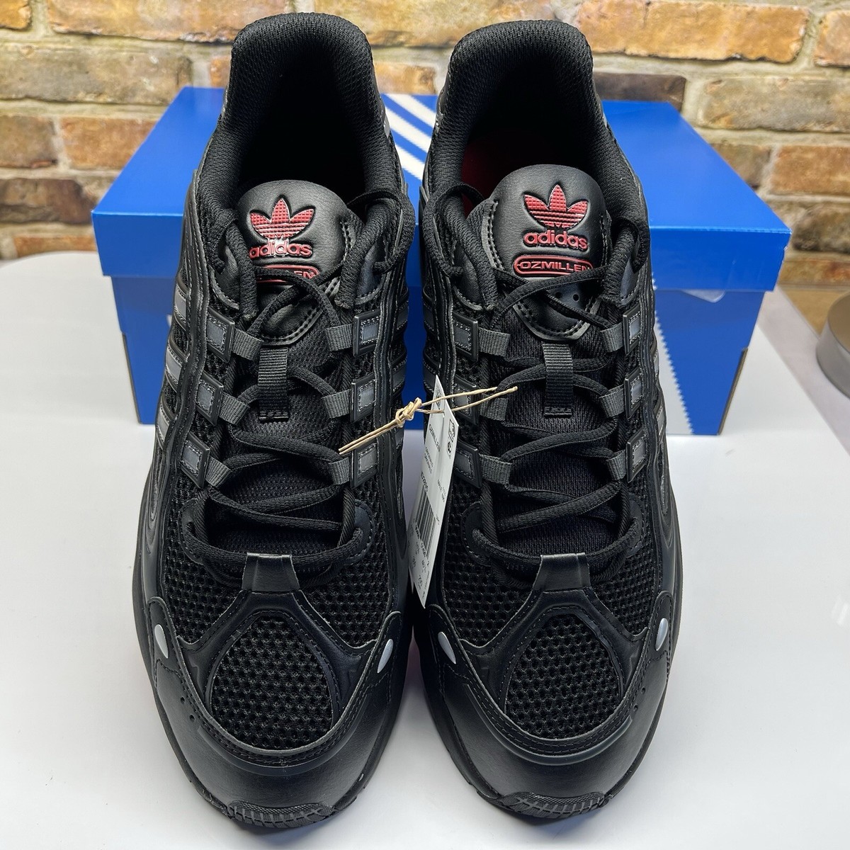 Mens 10 - Adidas Ozmillen Core Black Grey Better Scarlet