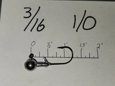 25 3/16oz Round Head Jigs Black Nickel VMC 9147 BN Hooks   1/0   3/0   You Pick