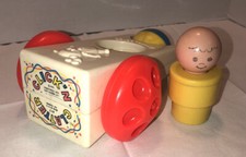 1975 Fisher Price Click N Clatter Car Toy with Person #417 Made In USA Vintage
