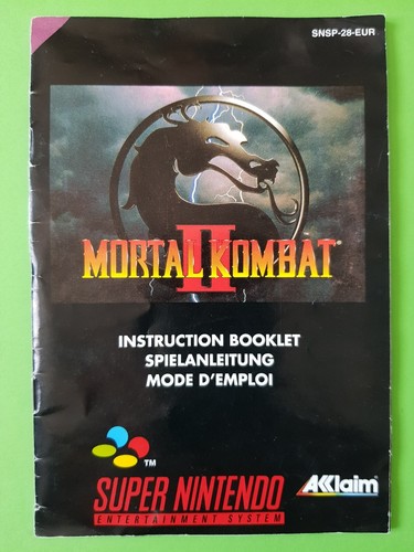 MORTAL KOMBAT 2 / Jeu Super Nintendo EUR Complet + Crystal Box / Acclaim Midway - Foto 10 di 12