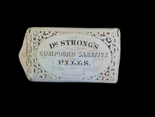1800's Dr. Strong's Compound Laxative Pills Quack Doctor Medicine Medicinal