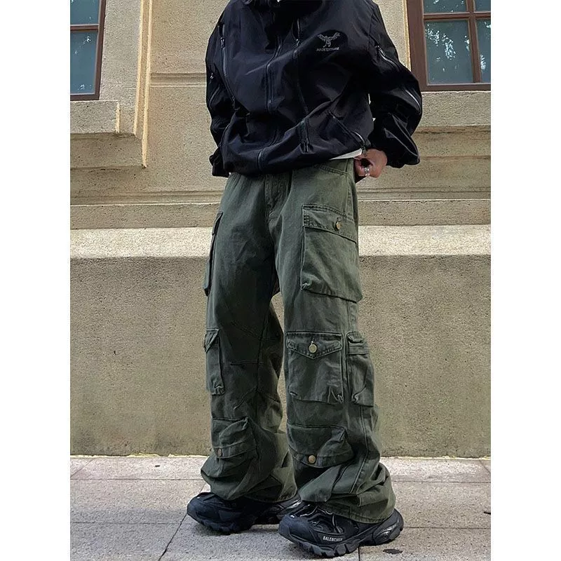 Men's Stereoscopic Multi Pocket Cargo Pants Street Loose