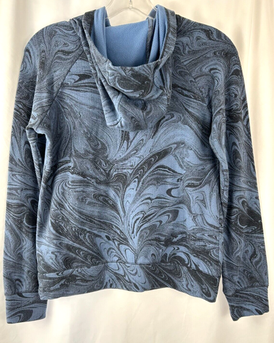 Sudadera con Capucha Niña Athleta, Lg Slv, Negro/Azul Remolino, Pulgares Talla L 12 - Imagen 10 de 11
