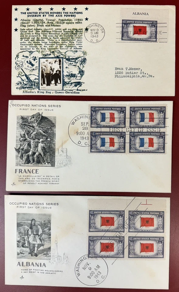 U.S., Lot of 18 Overrun Countries covers and 1 insured tag, most are F.D.C.s - Image 3 of 4