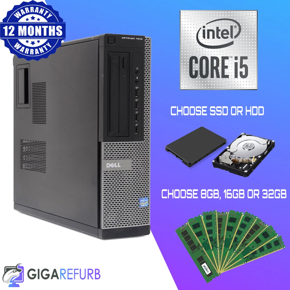 Fast Cheap Quad Core i5 Desktop SFF 32GB RAM HDD And SSD Windows 10 PC Computer