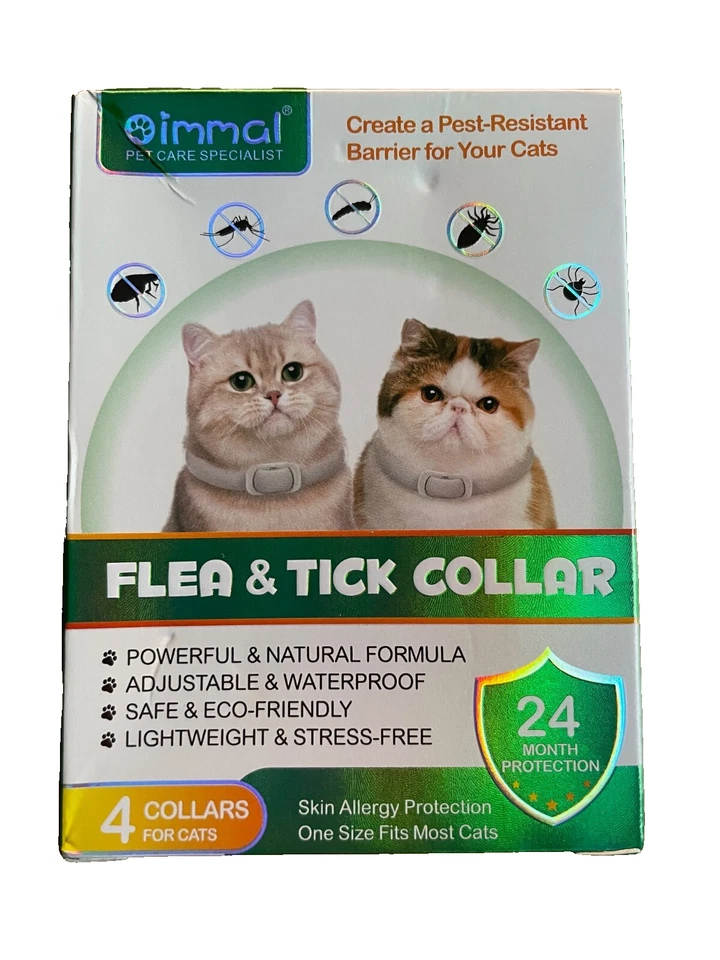 4x Zecken-Flohband Katze, Flohhalsband für Katzen , 24 Monate lang Schutz