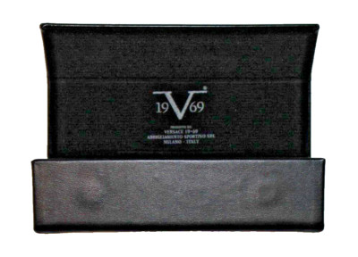 NEW VERSACE 19.69 VINTAGE BLACK CASE MILANO ITALY 6x2x1.75  MAGNETIC FLIP TOP