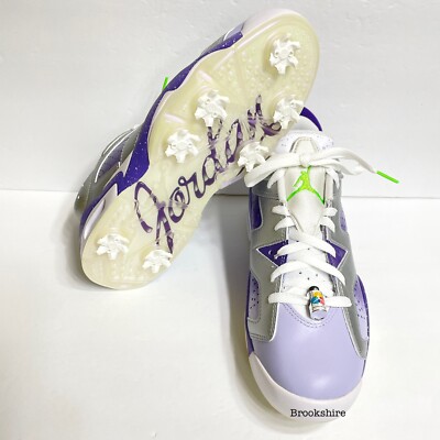 Jordan ゴルフシューズ　シルバー/パープル Nike Air Jordan Retro 6 G NRG Golf Shoes Purple Silver Men Size 8