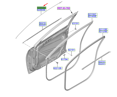 KIA XCEED CD MK3 Front Left Door Top Frame Strip 82850J7800