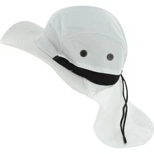 Outdoor Flap Hat *WHITE* Neck Covers Flap with Sun Protection